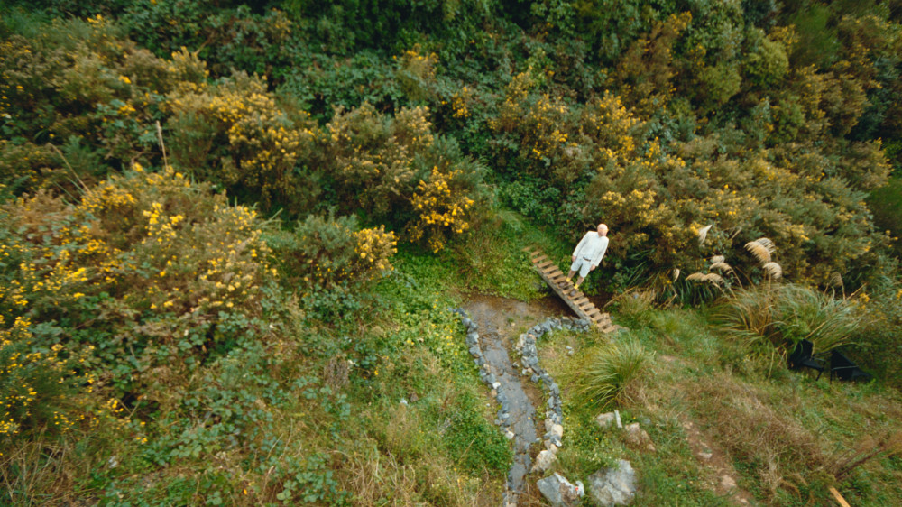 Lake surrounded by gorse.